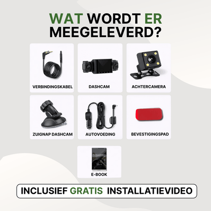 VisionEdge™ Dashcam Full HD 360° avec Wifi, Vision nocturne & Connexion App
