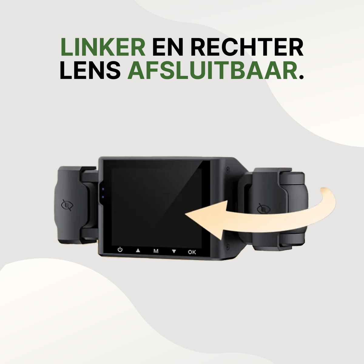 Caméra de tableau de bord Zwarte VisionEdge avec lentilles pivotantes verrouillables pour une protection supplémentaire de la vie privée.